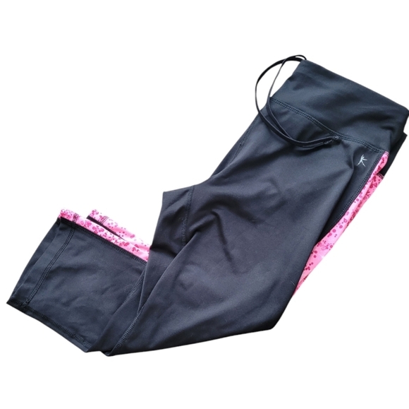 Danskin Now Fitted Hot Pink Black Drawstring Exercise Pants Size Med - Picture 1 of 11